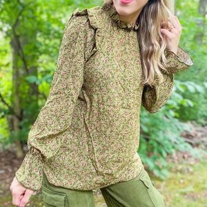 Floral Green Top